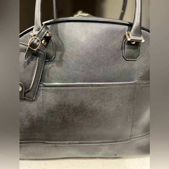 Guess duffle bag leather travel suitcase black logo versatile dome KORRY epi - Picture 8 of 14